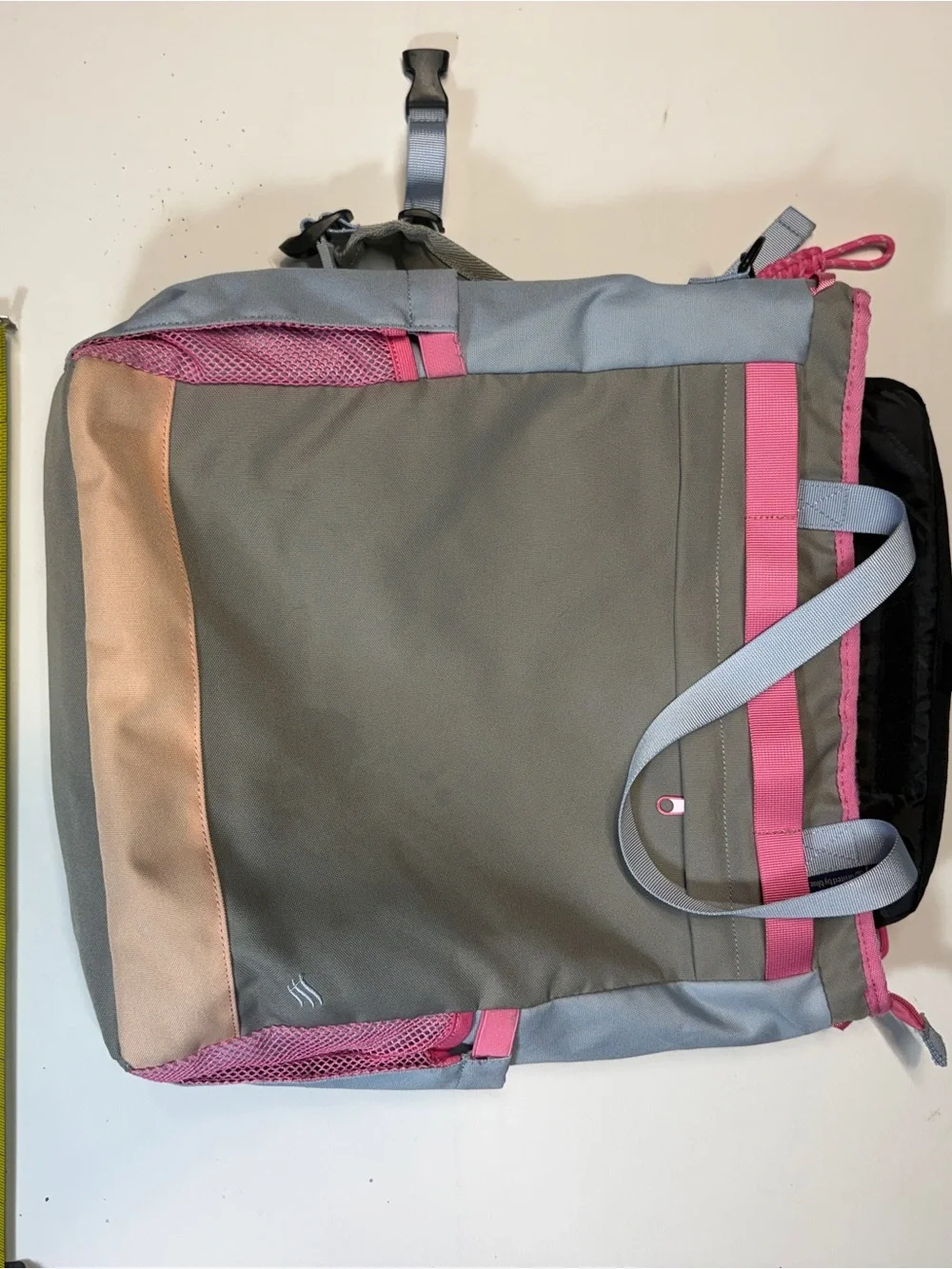 United By Blue Gray Backpack Tote with Pink & Tan Accents